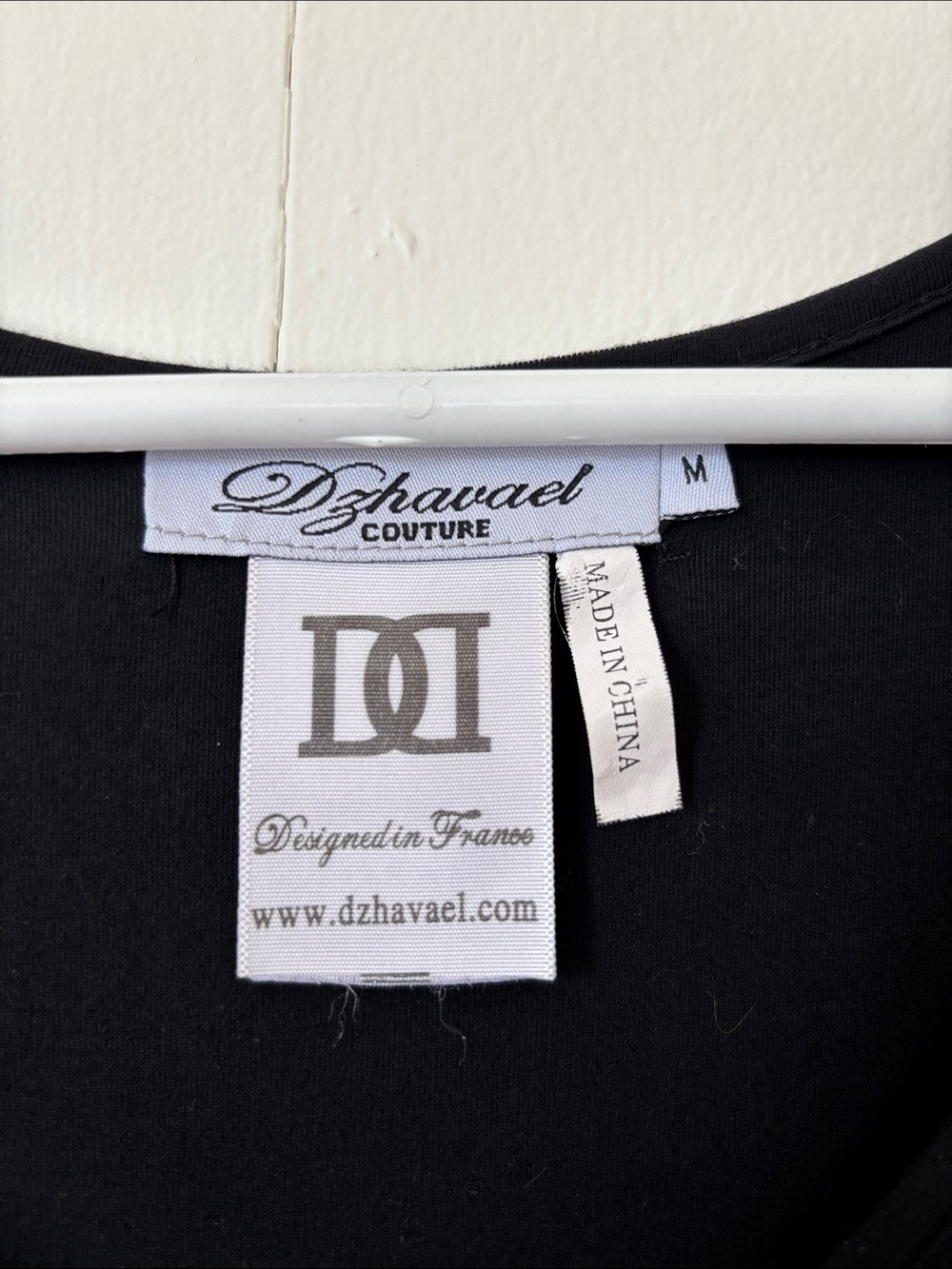 dzhavael couture Black Short-Sleeve Midi Dress with Front Zip and Pocket Details - Picture 3 of 8